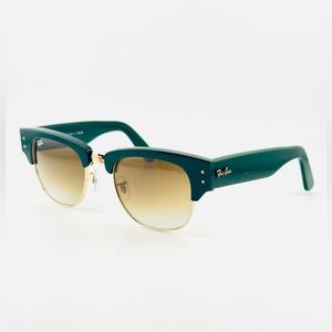 Ray-Ban Mega Clubmaster Sunglasses RB0316-S Polished Green and Gold Frame UNISEX